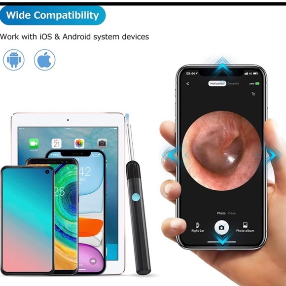 Ear Wax Removal, Ear Cleaner Camera with 1080P, 6 Ear Pick, 8 Pcs Ear Set White - Picture 4 of 8